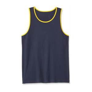 Débardeur en tricot perlé 100 % coton respirant à col mandarin de couleur unie pour homme, style décontracté, jaune moutarde - Product Image 6