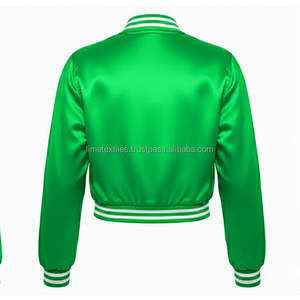 Custom Blank Satin Silk Oversized Cropped <b>Men</b> and Women's Reversible Eco-Friendly Varsity Jacket Windproof Waterproof - Product Image 6
