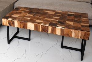 Table basse en bois d'acacia, meubles de salon modernes, faits à la main, durables, écologiques - Product Image 6