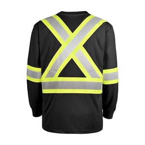 Quick Dry Fit Men's Long Sleeve <b>Hi</b> <b>Vis</b> ANSI Class 2 Waterproof Safety Clothing Workwear <b>T</b>-<b>Shirt</b> Customized Logo Reflective LED - Product Image 5
