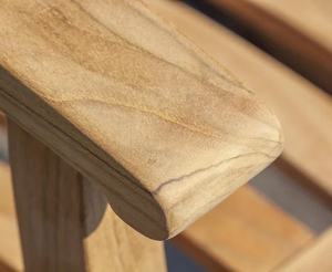 Fauteuil à bascule moderne Yara réglable en teck massif de haute qualité avec coussin en bois naturel pour le mobilier de salon - Product Image 4