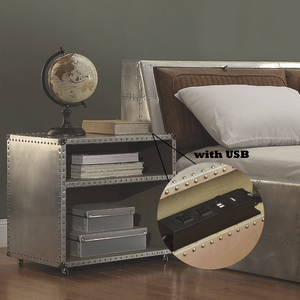 Comodino USB in alluminio Brancaster - Product Image 5