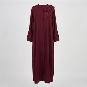 Diseños de vestidos Abaya, ropa étnica islámica, Abaya para musulmanas, con parches de flores, lujo, color personalizado, moda modesta, nuevo estilo. - Product Image 1