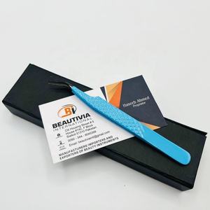 แหนบขนตาแบบด้ามจับเพชรแบบมืออาชีพทำจากสแตนเลสพร้อมปลายไฟเบอร์สำหรับการต่อขนตา - Product Image 6