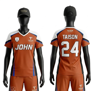 Camiseta de Fútbol Sala para Mujer, Premium, 160 GSM, Malla de Poliéster que Absorbe la Humedad, Naranja y Gris, Manga en Contraste, Logotipo del Equipo Personalizado, Ropa Deportiva - Product Image 2