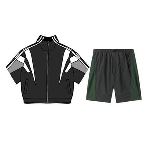 Conjunto de Chaqueta y Pantalones Cortos Deportivos para Hombre, Chaqueta Cortavientos con Bloques de Color Personalizados - Product Image 2