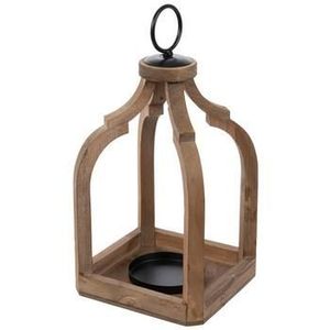 Linterna de Madera Atemporal, Accesorio Decorativo para el Hogar con Paneles de Vidrio, para Decoración de Casas de Campo, Bodas y Jardines - Product Image 2