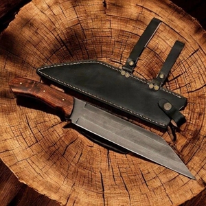 Couteau Viking Seax artisanal OEM en acier à haute teneur en carbone, lame fixe, couteau de survie pour le camping et le bushcraft avec étui en cuir, vente en gros - Product Image 6