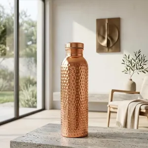 Artisan Crafted Hammered <b>Copper</b> <b>Bottle</b> with <b>Copper</b> Tumbler Leak Proof Ayurvedic Water Storage Drinkware for Daily Wellness - Product Image 1