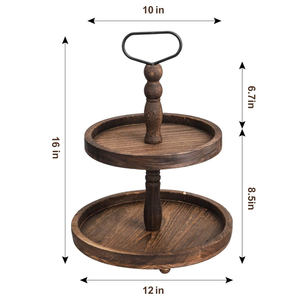 Bandeja de madera de 2 niveles con diseño personalizado, soporte decorativo estilo granja para Cupcakes, mesa de comedor para bodas, decoraciones de mesa - Product Image 2