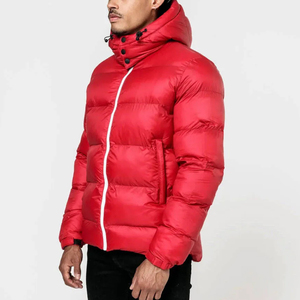 Veste d'hiver personnalisée en duvet avec col montant, tissu en toile respirant, style décontracté, fermeture éclair, vestes pour hommes - Product Image 5