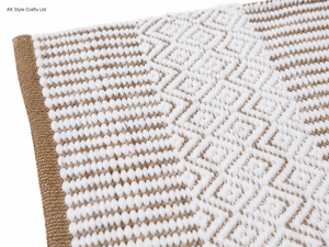 Geometric Beaded Rectangle Area <b>Rug</b> Neutral Indoor Textured Eco-Friendly Carpet <b>Runner</b> for Living Room Bedroom <b>Hallway</b> - Product Image 3