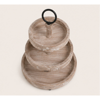 Plateau de service rustique personnalisable à 3 niveaux en bois – Support étagé en bois massif écologique pour la décoration intérieure et la présentation de cupcakes lors de fêtes