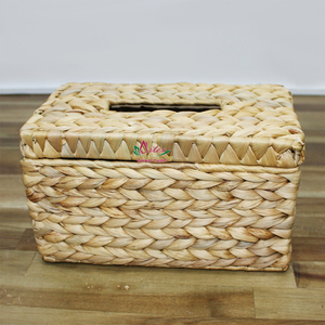 Handmade Woven Tissue <b>Box</b> Cover Nordic Style Rectangular Desktop <b>Storage</b> Brown <b>Beige</b> Natural Color - Product Image 4
