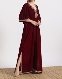 2026 Trendy Modest Dubai <b>Kaftan</b> for Women Floor Length Polyester Handmade Embroidery Traditional Islamic Clothing - Product Image 6