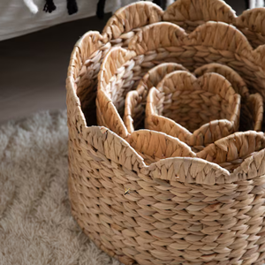 Scalloped Rim Water Hyacinth Rattan Animal Shape Handmade Eco-Friendly <b>Toy</b> <b>Storage</b> <b>Basket</b> KV NATURAL HOME Multifunction Made - Product Image 5