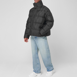 Veste matelassée en nylon pour homme, coupe-vent, imperméable, anti-UV, col montant, doublée, avec logo frontal, idéale pour la randonnée en hiver - Product Image 2