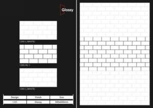 Azulejos de Pared de Cerámica de Alta Calidad con Acabado Brillante de 12x24 Pulgadas (300x600 mm), Estilo Moderno para Renovación de Baños y Cocinas - Product Image 5