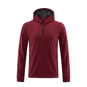 Custom Men's Half Zip Varsity Windbreaker Jacket Waterproof Plain Dyed <b>Nylon</b> Mesh Lined Lightweight Running Gym Sportswear - Product Image 3