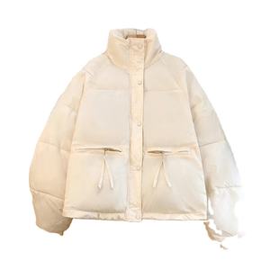 Nueva moda de invierno, abrigo ligero de algodón añadido, chaqueta acolchada gruesa de ajuste holgado recortada para mujer - Product Image 5