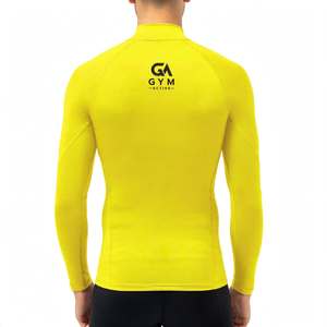 Hauts de sport anti-transpiration en polyester/coton pour hommes, chemises décontractées, sous-vêtements thermiques anti-transpiration, col montant profond, manches longues - Product Image 3