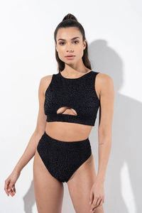 Haut de performance pour femme de haute qualité pour la pole dance 2026, col montant, léger, respirant, en tissu extensible, fourniture OEM - Product Image 6