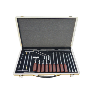 Ensemble de 25 instruments en acier inoxydable pour boucctomie équine MTE avec boîte en bois, kit dentaire vétérinaire - Product Image 1