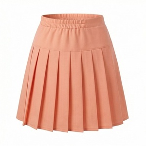 Mini-jupe plissée pour femmes, taille élastique, couleur unie, confortable, à porter en toutes saisons - Product Image 1