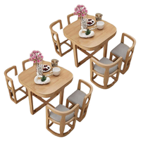 Ensemble de table à manger moderne en bois massif de haute qualité, design personnalisable, avec plusieurs chaises, pour usage commercial intérieur/extérieur