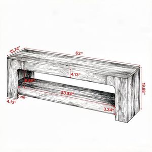 Tavolo Console Lungo in Legno di Pino, Design Rustico Moderno e Lussuoso, Tavolino Laterale per Camera da Letto, Stile Shabby Chic per Casa o Hotel - Product Image 3
