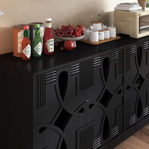 60.5\" Mid Century Modern Sideboard Buffet Cabinet with 4 Adjustable Doors TV Media <b>Console</b> <b>Table</b> Practical <b>Storage</b> Solution - Product Image 5
