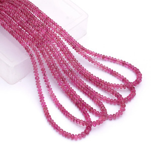AAA Tourmaline 3.50mm-5mm Smooth Rondelle <b>Beads</b> Natural Rare Pink Rubellite Tourmaline Precious Gemstone <b>Loose</b> <b>Beads</b> For Jewelry - Product Image 5