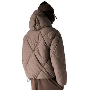 Mens Diamond Quilted Puffer Coat Hooded Winter Jacket Insulated Outerwear with Zipper Closure Stylish <b>Warm</b> Jacket for Winter - Product Image 6