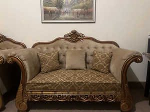 Juego de Sofás Modernos de Primera Calidad con Tapicería de Tela, Acolchados y Cómodos, con Patas de Madera, para Sala de Estar - Product Image 4