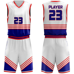 Conjunto de Uniforme de Baloncesto Personalizado, Tela de Malla Transpirable con Control de Humedad, Jersey y Pantalones Cortos Estampados para Equipos Escolares y de Club - Product Image 1