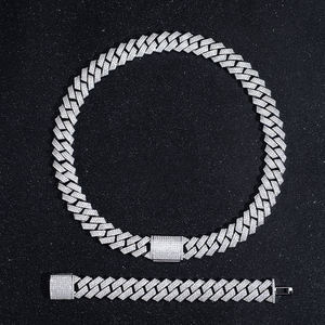 สร้อยข้อมือเงินแท้ 925 ชุบโรเดียมสำหรับผู้ชาย ประดับเพชรทรงกลมเจียระไนแบบเหลี่ยมคม ฝังแบบไมโคร ดีไซน์หรูหรา รูปทรงเรขาคณิต เหมาะสำหรับใส่ทุกวัน - Product Image 3