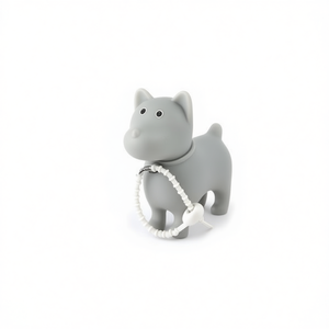 Dispenser per Sacchetti Igienici a Forma di Cane Yommy, 11cm, Grigio, per Cani - Product Image 2