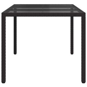 Mesa de comedor de jardín de ratán sintético de 59.1 x 35.4 x 29.5 pulgadas, muebles de patio negros - Product Image 4