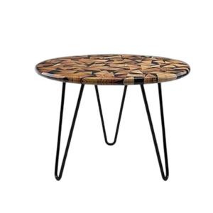Custom FASHION CRAFT 52-Inch Olive Wood Epoxy Resin Dining <b>Table</b> Live Edge <b>Clear</b> Resin Top Luxury Handmade Modern Outdoor - Product Image 2
