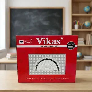Regla de Medición de Ángulos de Plástico Vikas de 180 Grados, la Más Vendida, para Estudiantes, Uso Escolar en Geometría, Disponible para la Venta - Product Image 2