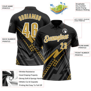 Camiseta Deportiva Unisex Cómoda al por Mayor, Diseño Personalizado Sólido en Negro y Dorado Antiguo, Duradera, Transpirable, de Secado Rápido, con Logotipo Personalizado - Product Image 3