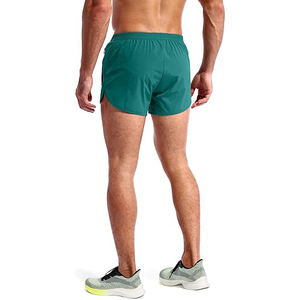 Men's Teal Split <b>Running</b> <b>Shorts</b> Breathable Athlete Training Workout <b>Shorts</b> <b>with</b> Zipper <b>Phone</b> <b>Pocket</b> - Product Image 5