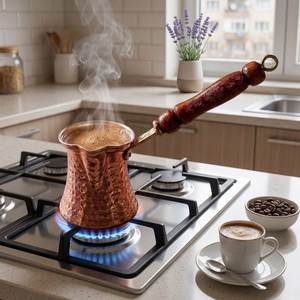 Cafetera Turca de Cobre Puro con Mango Largo, Calentador de Café Árabe, Cafetera Tradicional, Olla para Derretir Leche y Mantequilla, Utensilios de Cocina - Product Image 2