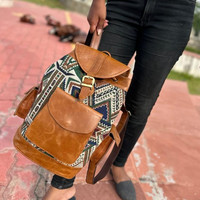 Sac à dos fait main en cuir Jacquard Offre Spéciale sac à dos en cuir véritable unisexe multi-usage nouveau sac Design Vintage produit en vrac en gros