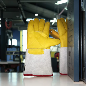 ถุงมือเชื่อมอาร์กอน หนังแท้ทั้งชิ้น ถุงมือป้องกันการเชื่อมอาร์กอนแบบ TIG หนังแพะ ถุงมืออาร์กอน - Product Image 4