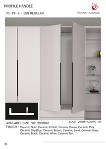 Aluminium profile wardrobe handle concealed edge grip cabinet <b>door</b> pull modern furniture hardware for kitchen wardrobe - Product Image 5