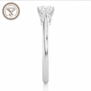 Bague de fiançailles solitaire moderne en or blanc 14 carats, diamant de laboratoire certifié IGI VS2 couleur E 1-5 carats taille brillant, sertie à griffes - Product Image 2