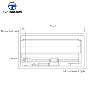 Sistema de cajones de extensión total con cierre suave y riel de acero redondo de 199 mm para gabinetes de cocina, comedor y herrajes modernos para muebles. - Product Image 6
