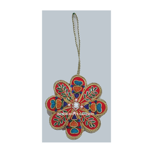 Nuevo dorado Zari bordado árbol de Navidad adornos colgantes Color rojo forma de camello con cuentas trabajo utilizado para la decoración de la fiesta de cumpleaños - Product Image 6