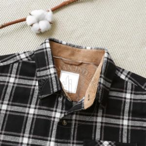 Chemise en flanelle américaine grande taille pour homme, style USA, vente en gros, manches longues, décontractée, à carreaux, printemps automne - Product Image 6